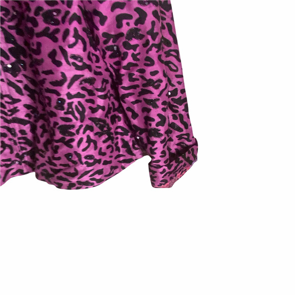Vintage Anage Purple Leopard Cheetal Print Silk Jacket Top Blazer Size  Zips Up - Picture 2 of 7